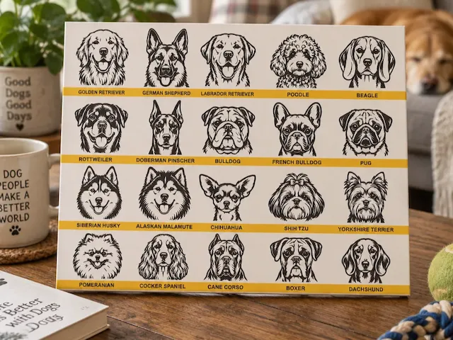 Dog Breeds SVG Bundle, Dog Lover, Pet SVG, Dog Sign, Laser File, DXF, EPS, AI, CDR, Digital Download
