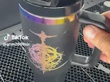 [Laser cut and engrave] Elden Ring Logo Insulated Travel Tumbler