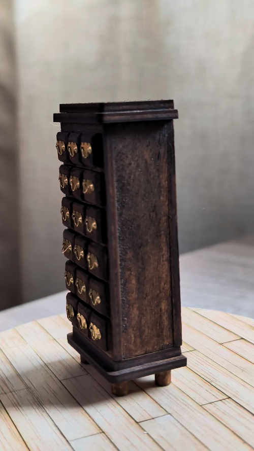[Laser cut and engrave] Miniature Apothecary Template Dollhouse Drawer Farmhouse Laser cut