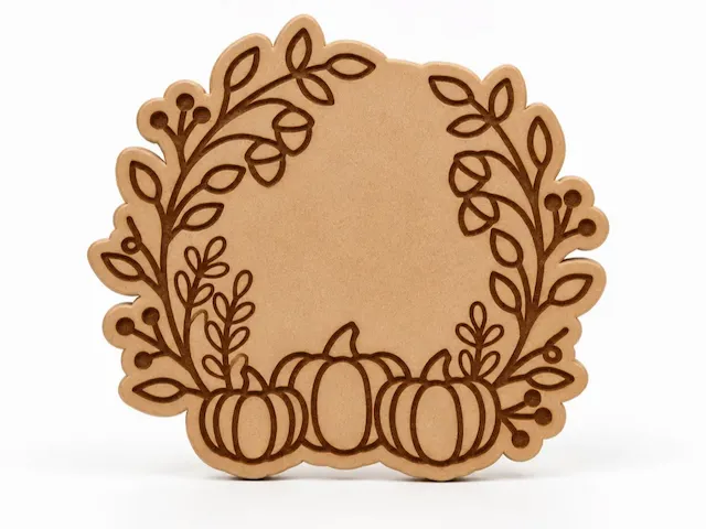 Autumn Pumpkin Wreath Sign with Foliage Accents