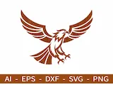 [Laser cut and engrave] Wooden Plaque Featuring a Soaring Eagle Motif