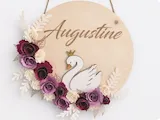 [Laser cut and engrave] Couronne de porte cygne, personnalisée
