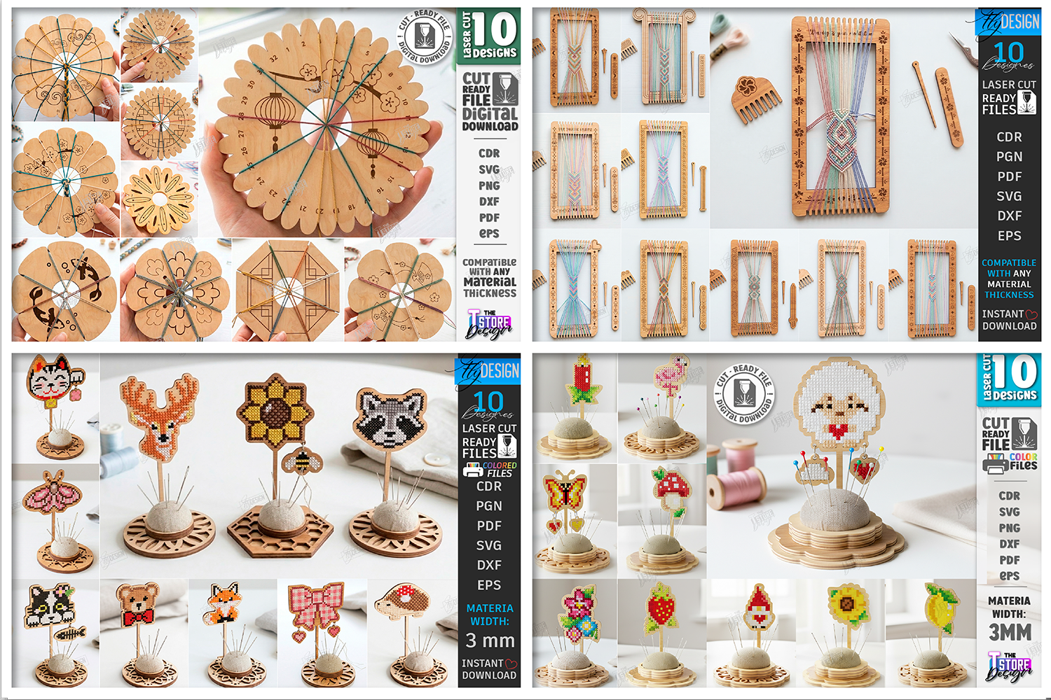 [Laser cut and engrave] Needlework and Knitting Organization Accessories Collection Laser Cut Mega Bundle