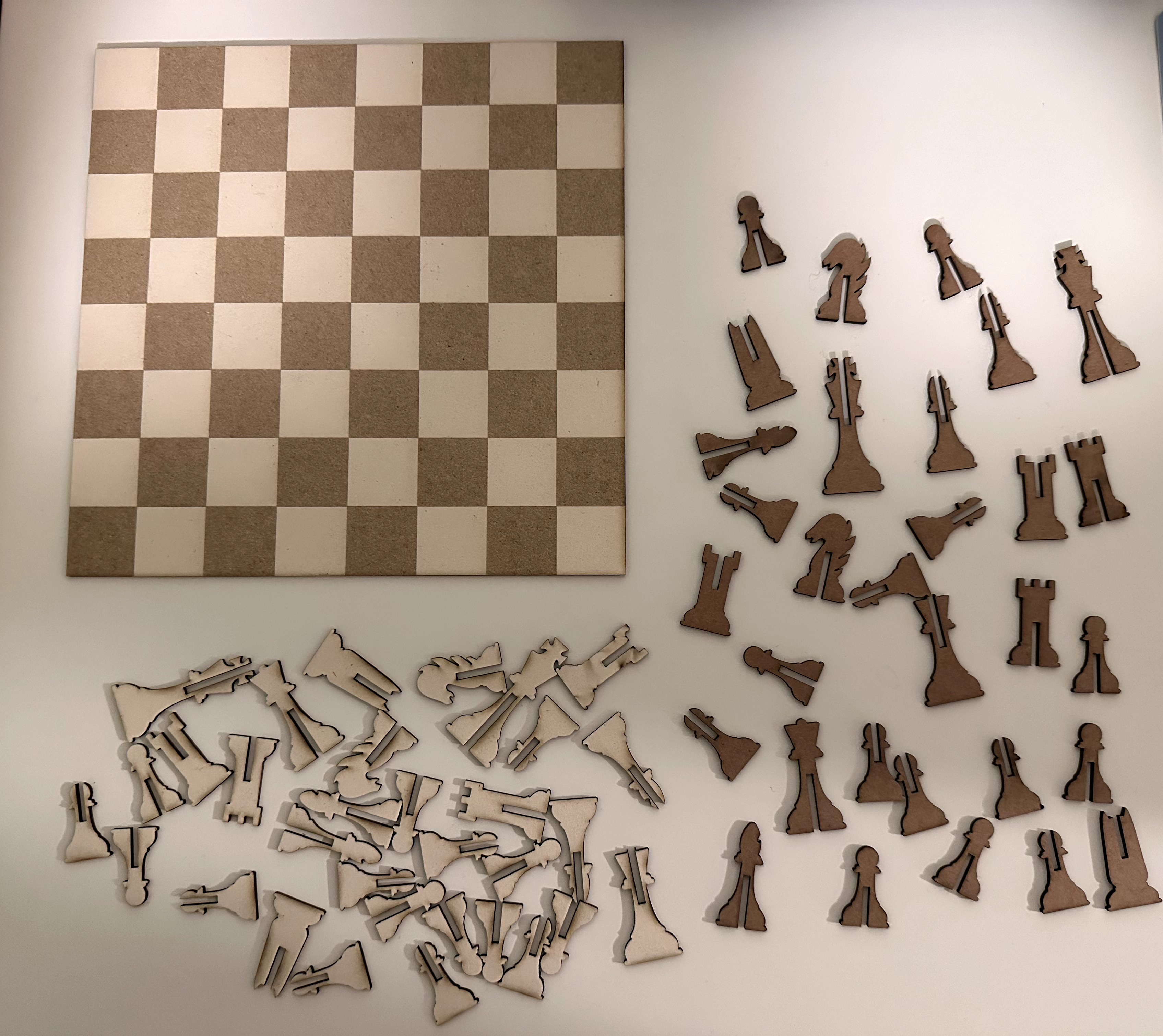 Community Chess Set – Modern Interlocking Chess Board instruction: step 1 - Laser Cut All Parts