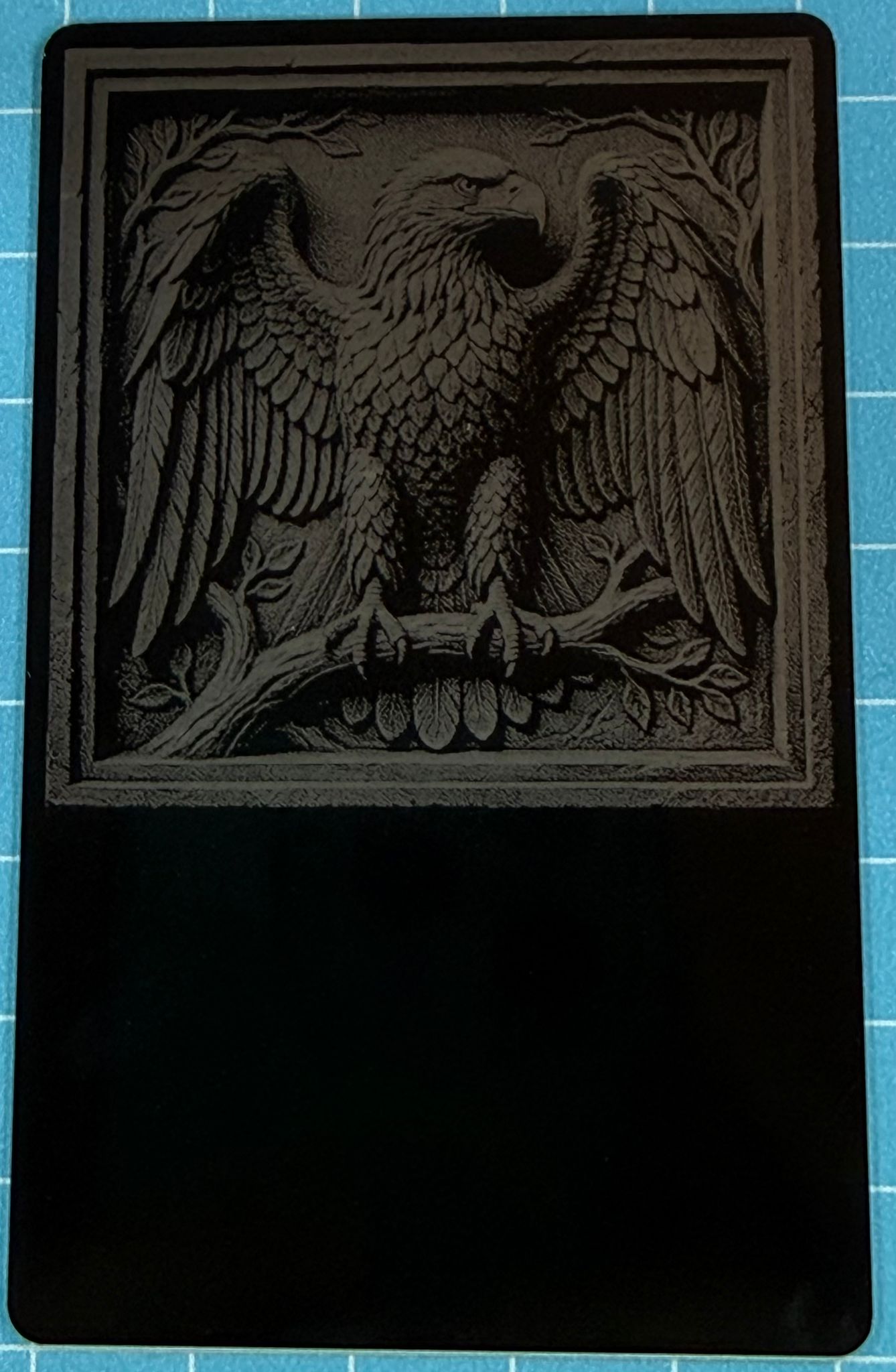 [Laser cut and engrave] America 250th Anniversary Commemorative Plaque with 3D Bald Eagle Motif on black business card