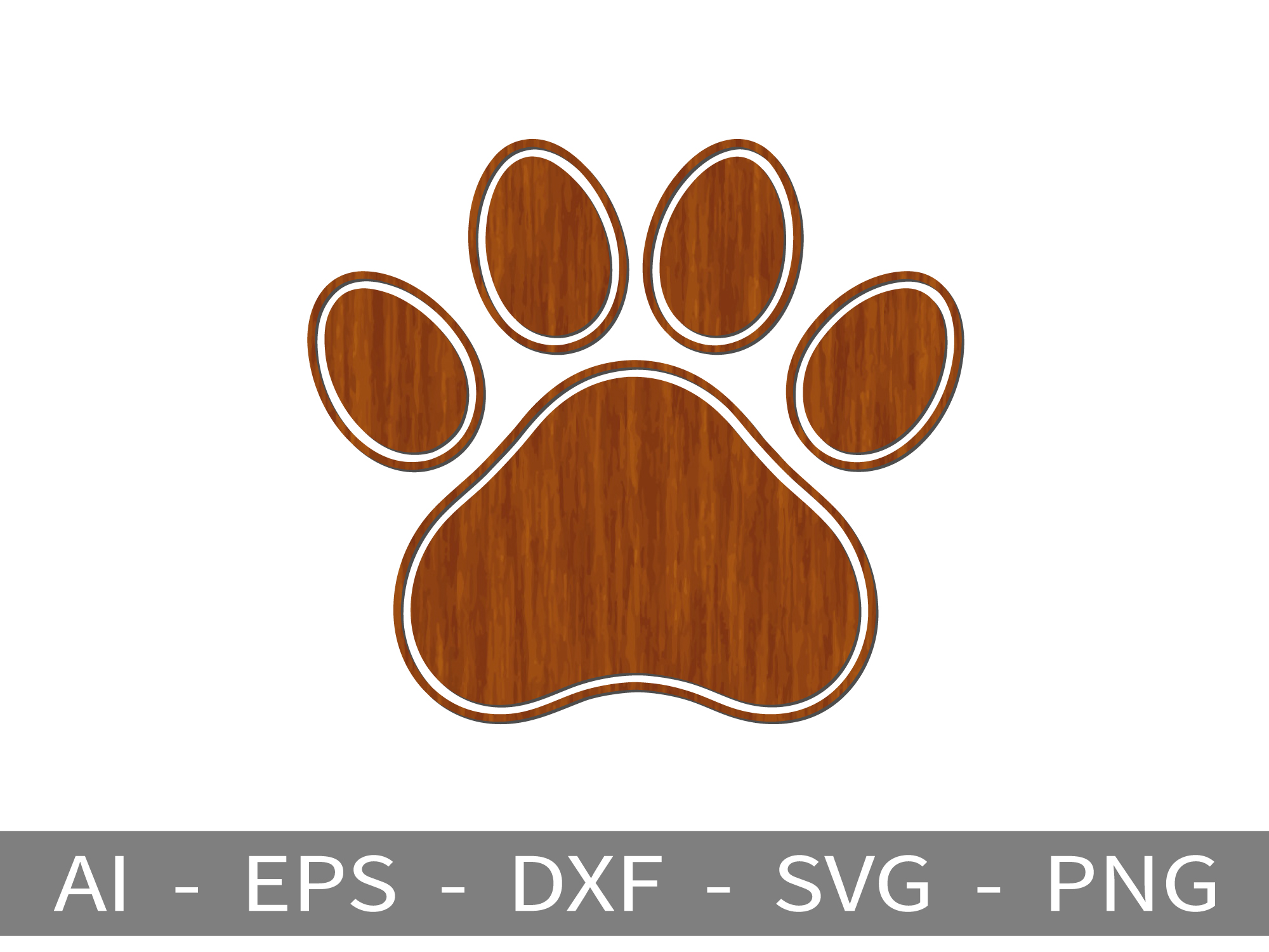 [Laser cut and engrave] Paw Print - Laser Cutting Design