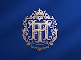[Laser cut and engrave] Monogramme royal doré avec lettres HT et couronne sur fond bordeaux