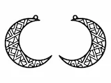 [Laser cut and engrave,Other] Crescent Moon and Star Patterned Wooden Earring Pendants