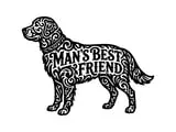 [Laser cut and engrave] Stay Loyal Dog Silhouette Wall Art with Filigree Pattern