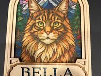 [Laser cut and engrave] Stained Glass Style Labrador Retriever Memorial Light with Personalized Name Plate