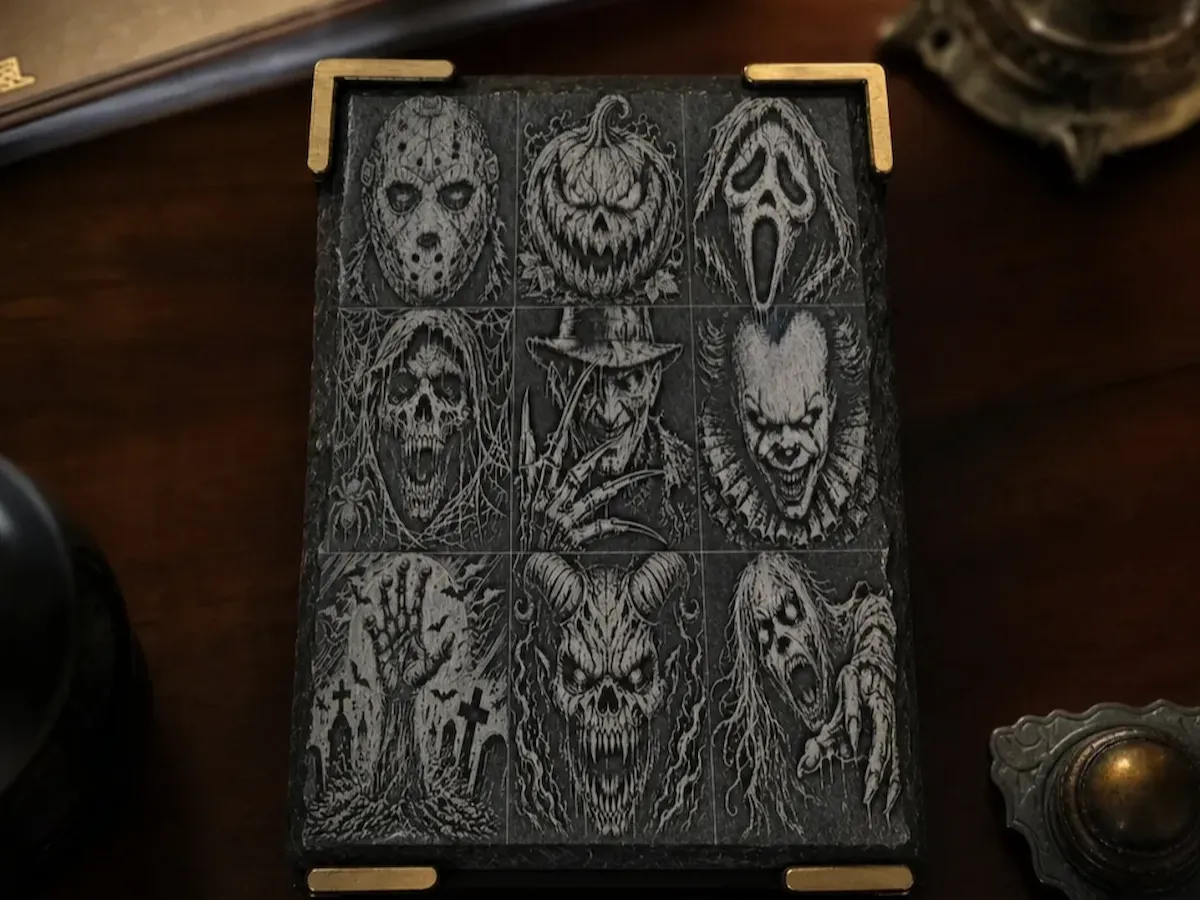 [Laser cut and engrave] Horror Movie Character Collage Slate Plaque