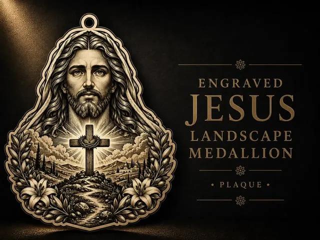Engraved Jesus Landscape Medallion