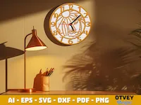 [Laser cut and engrave] Beach Sunset Themed Round Wall Clocks with Tropical Coastal Motifs