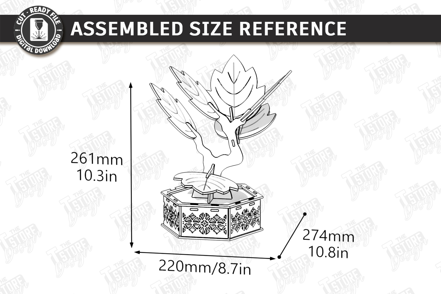 [Laser cut and engrave] Leaf Shaped Coaster Set with Tree Storage Holder