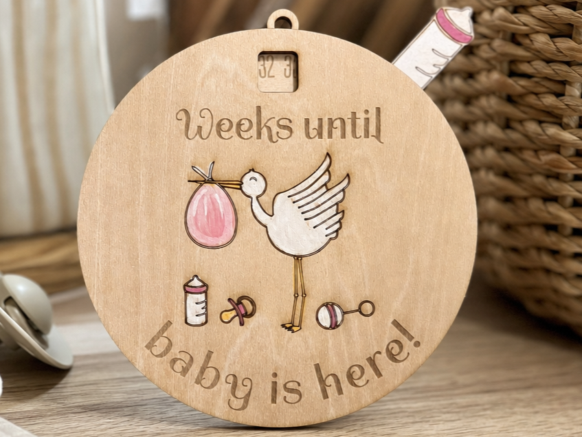 Pregnancy Countdown Hanging Sign