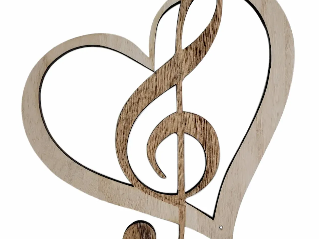 [Laser cut and engrave] Décoration murale en forme de cœur avec clé de sol