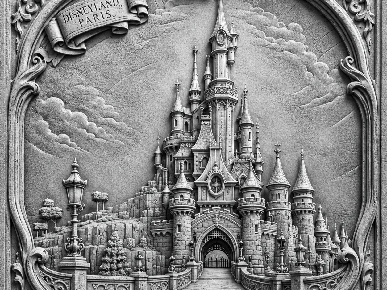 Bas-relief du château de Disneyland Paris