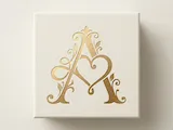 [Laser cut and engrave] A Romantic Heart Wedding Monogram – Elegant Love Initial with Flowing Heart Flourishes for Laser Cut Décor, Cake Toppers & Engraving
