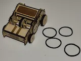 [Laser cut and engrave] Mechanical toy car with gears