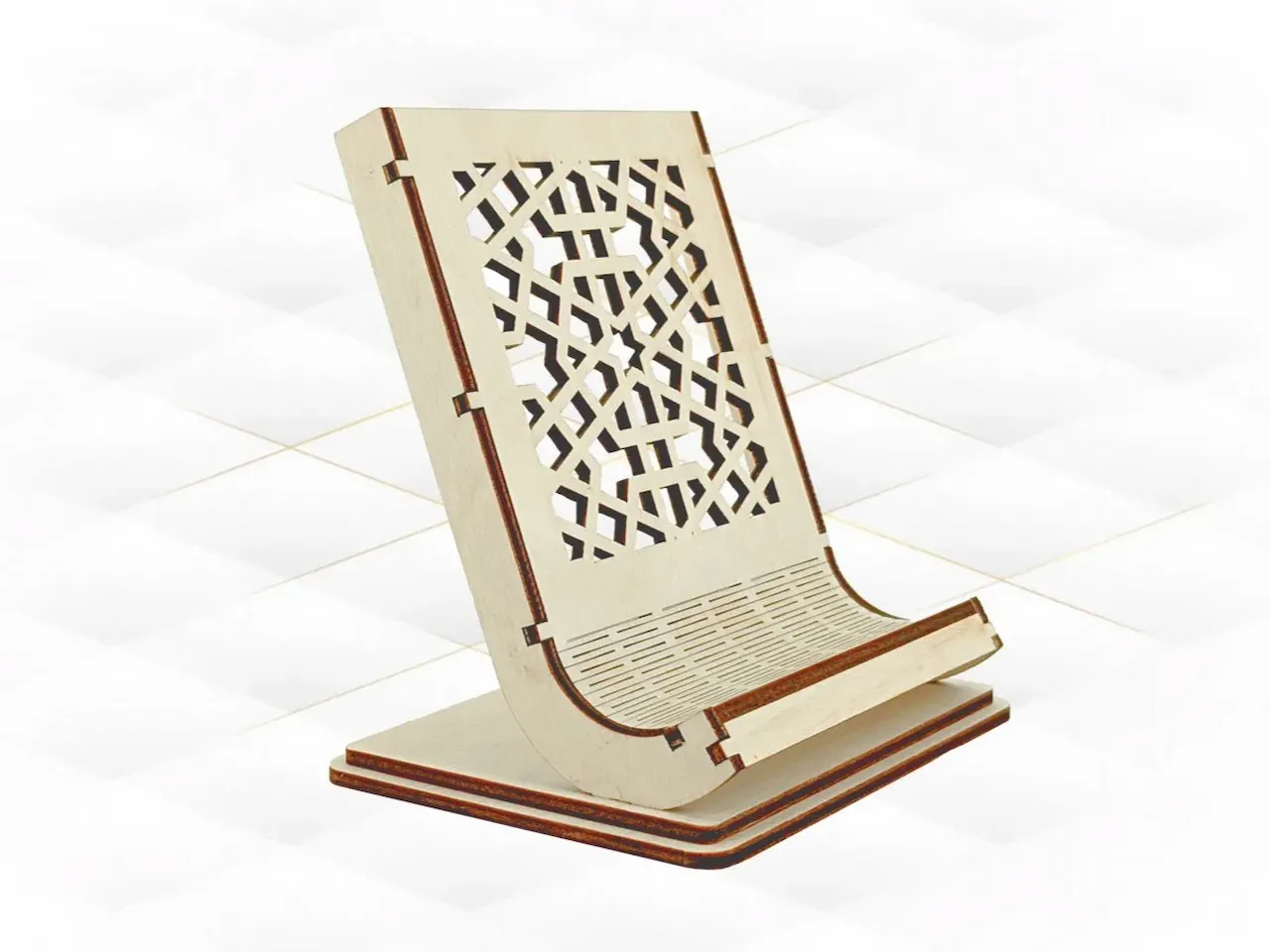 [Laser cut and engrave] Gift Display Organizer Curved Laser Cut Template, Desk Holder Phone, Laser Cutting Design