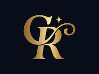 [Laser cut and engrave] Monogramme doré avec lettres entrelacées CR sur fond texturé vert