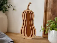 [Laser cut and engrave] Wooden Pumpkin Tabletop Figurine for Autumn Home Decor