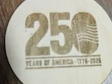[Laser cut and engrave] 250 Years of America 1776-2026 Commemorative Wooden Coaster