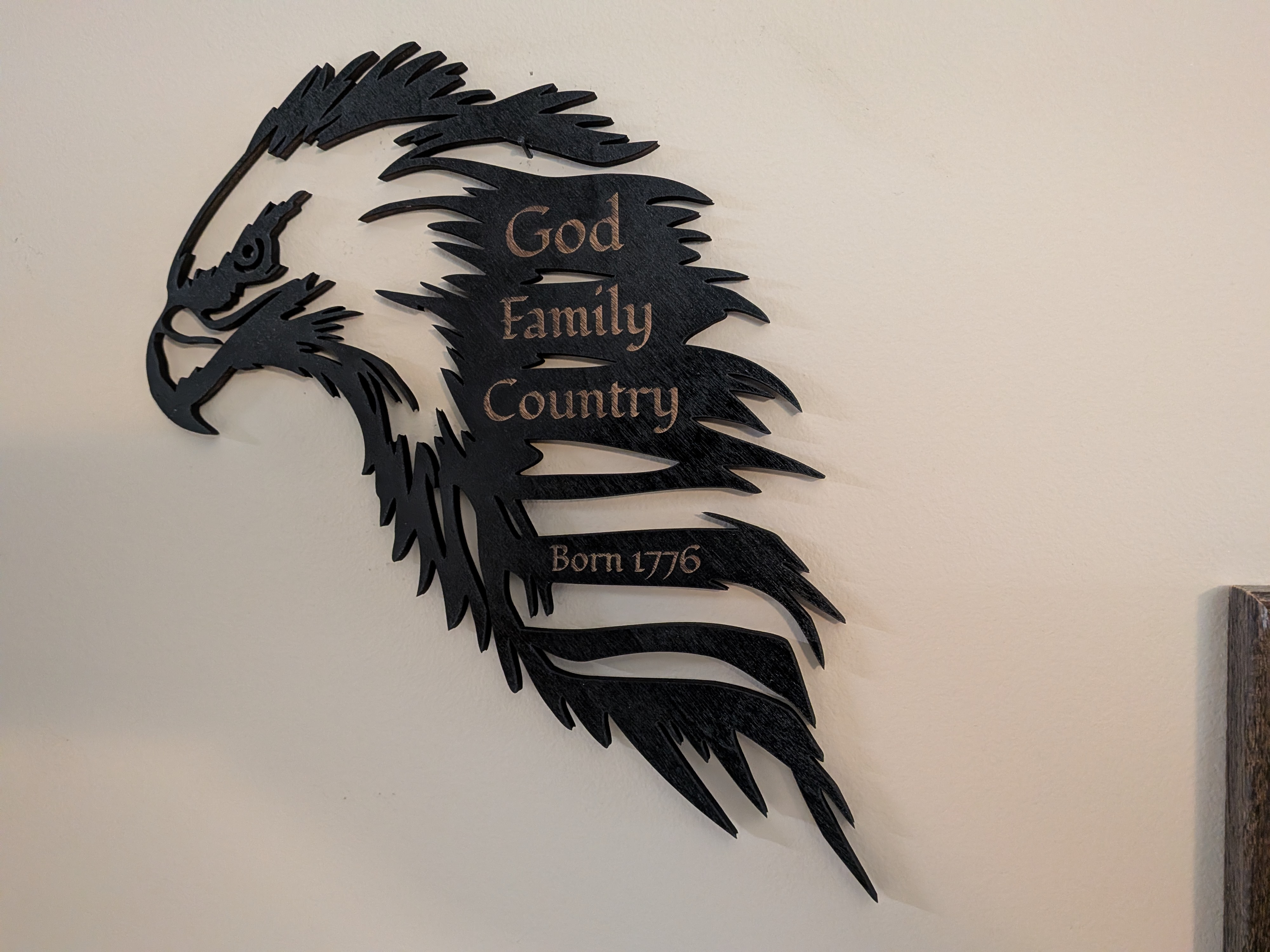[Laser cut and engrave] "Our Birthday" Eagle Wall Art