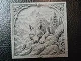 [Laser cut and engrave] Bas-relief mural représentant un loup dans un paysage de montagne