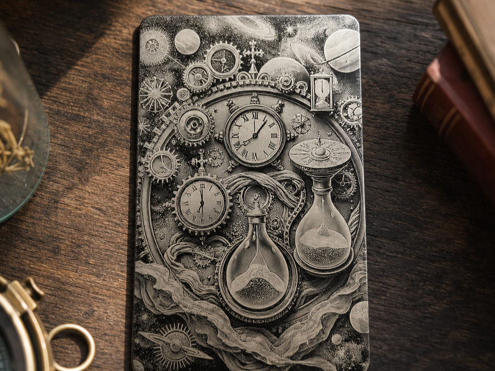 Steampunk Clock and Hourglass Metal with gears