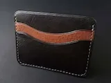 [Laser cut and engrave] Two-Tone Leather Card Holder Wallet