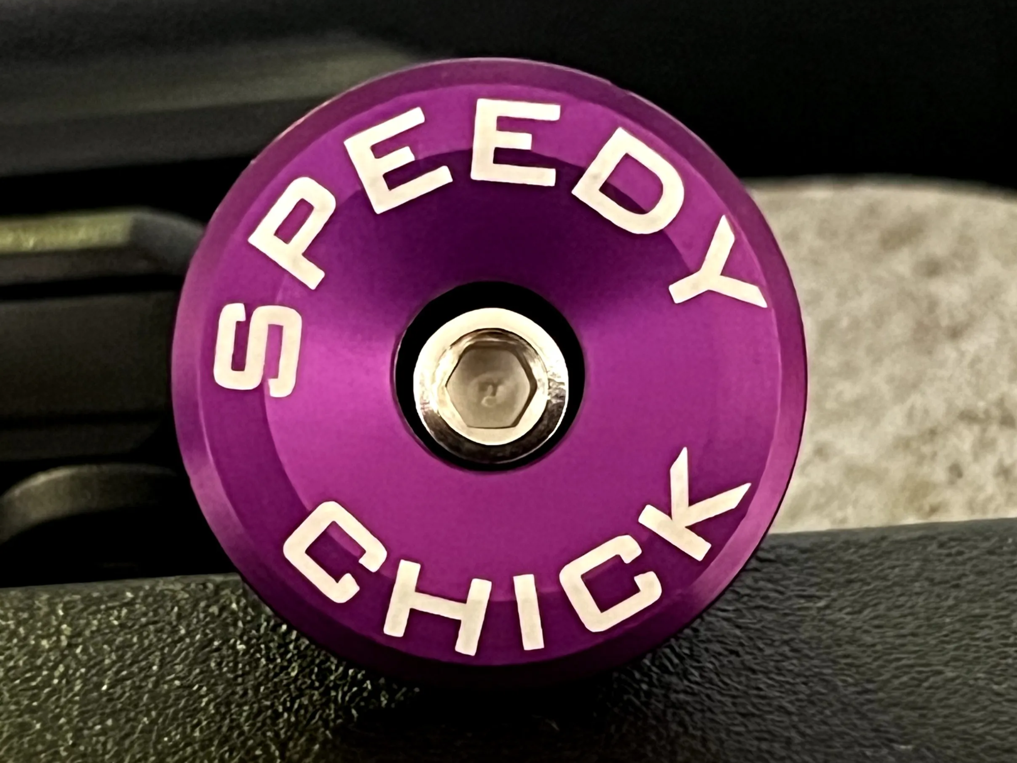 Custom Bicycle Bar End - Purple Anodized Round