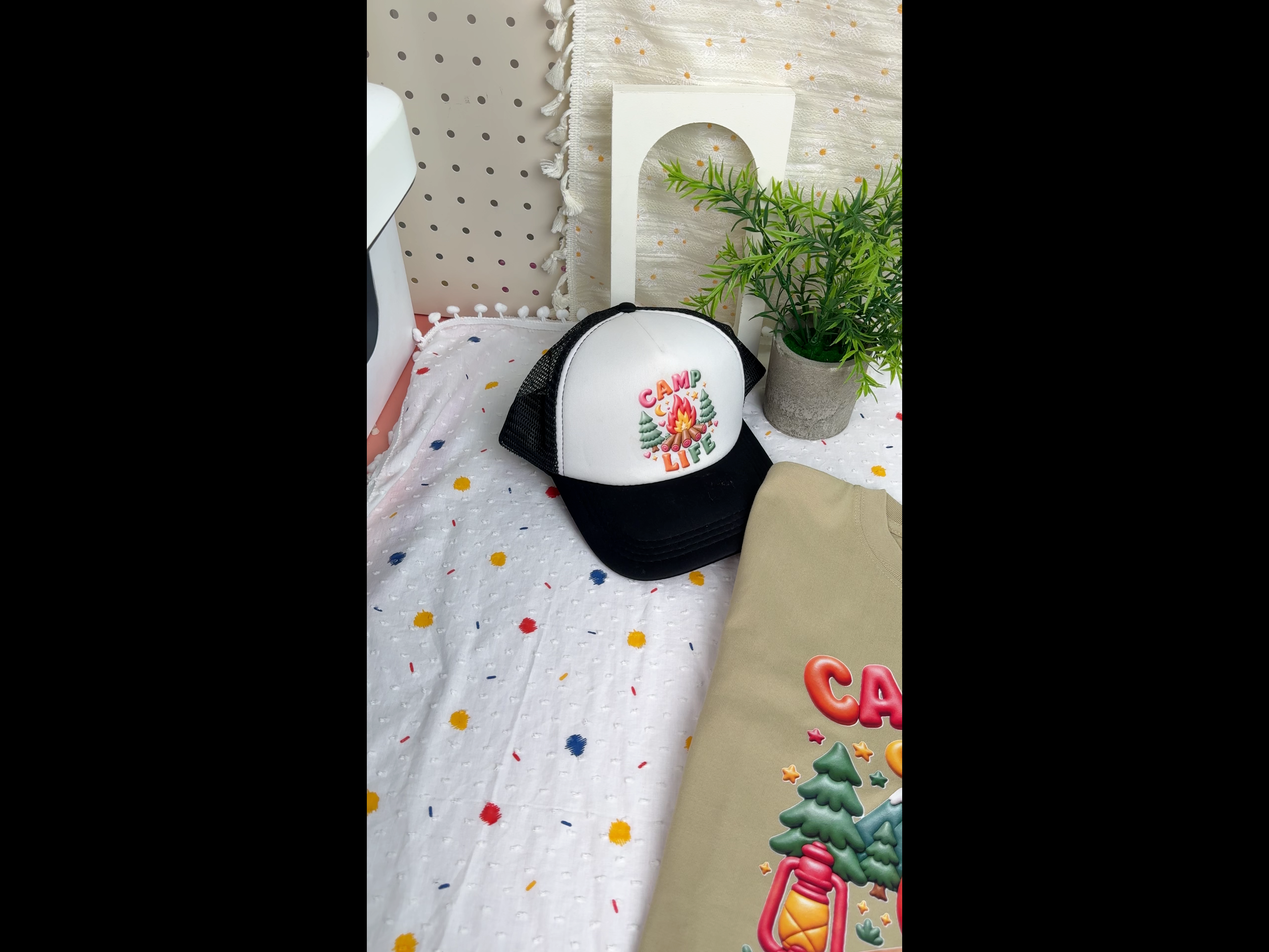 Camping Themed Graphic DTF Transfer Printed Hats