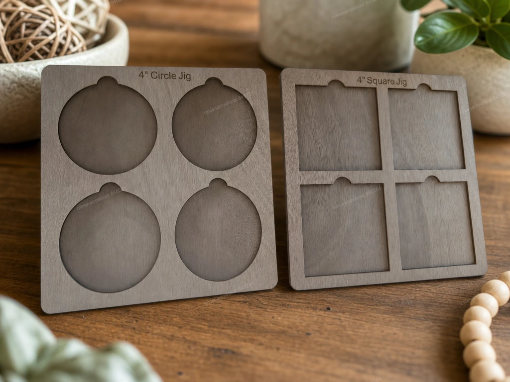 Four-Inch Circle and Square Alignment Jigs for Coasters