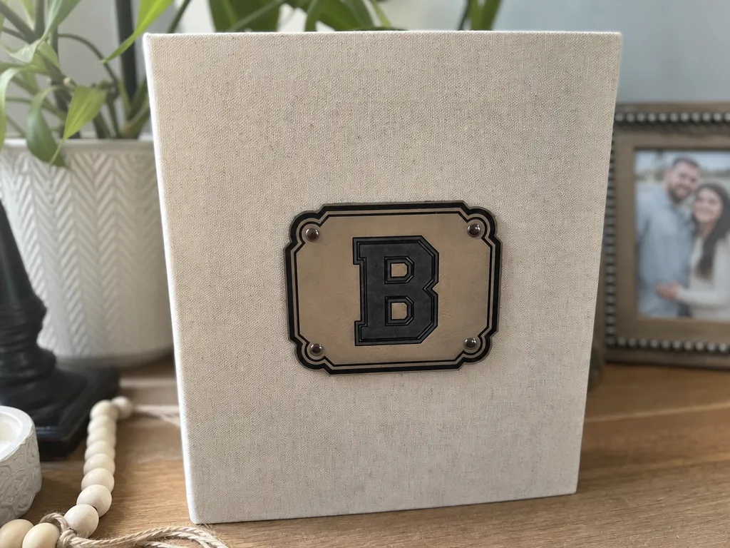 Monogram Leatherette Patch for Photo Album Cover