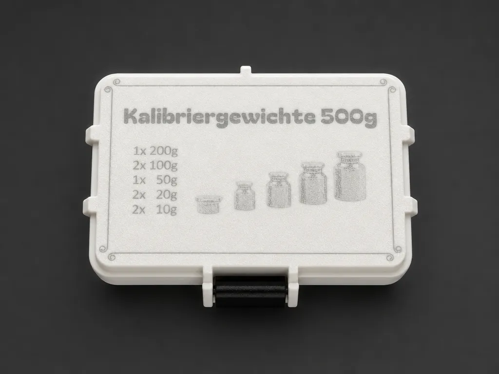 Calibration Weight box engraving with picture.