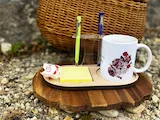 [Laser cut and engrave] Teacher Desk Organizer with Tree Motif and Teach Sip Inspire Repeat Quote