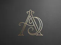 [Laser cut and engrave] Elegant AD Initials Monogram Logo