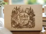 [Laser cut and engrave] Personalized Tucker Bryce Woodland Animal Keepsake Box