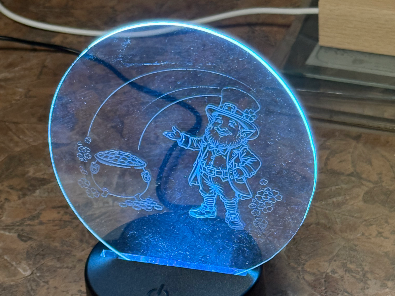 clear acrylic leprechaun