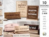 [Laser cut and engrave] 3D Funny Desk Signs Bundle. Sarcastic Office Plaque Laser Cut Files. Humor Work Decor. Drama Queen SVG. Overthinker. Bad Bitch. Personalized