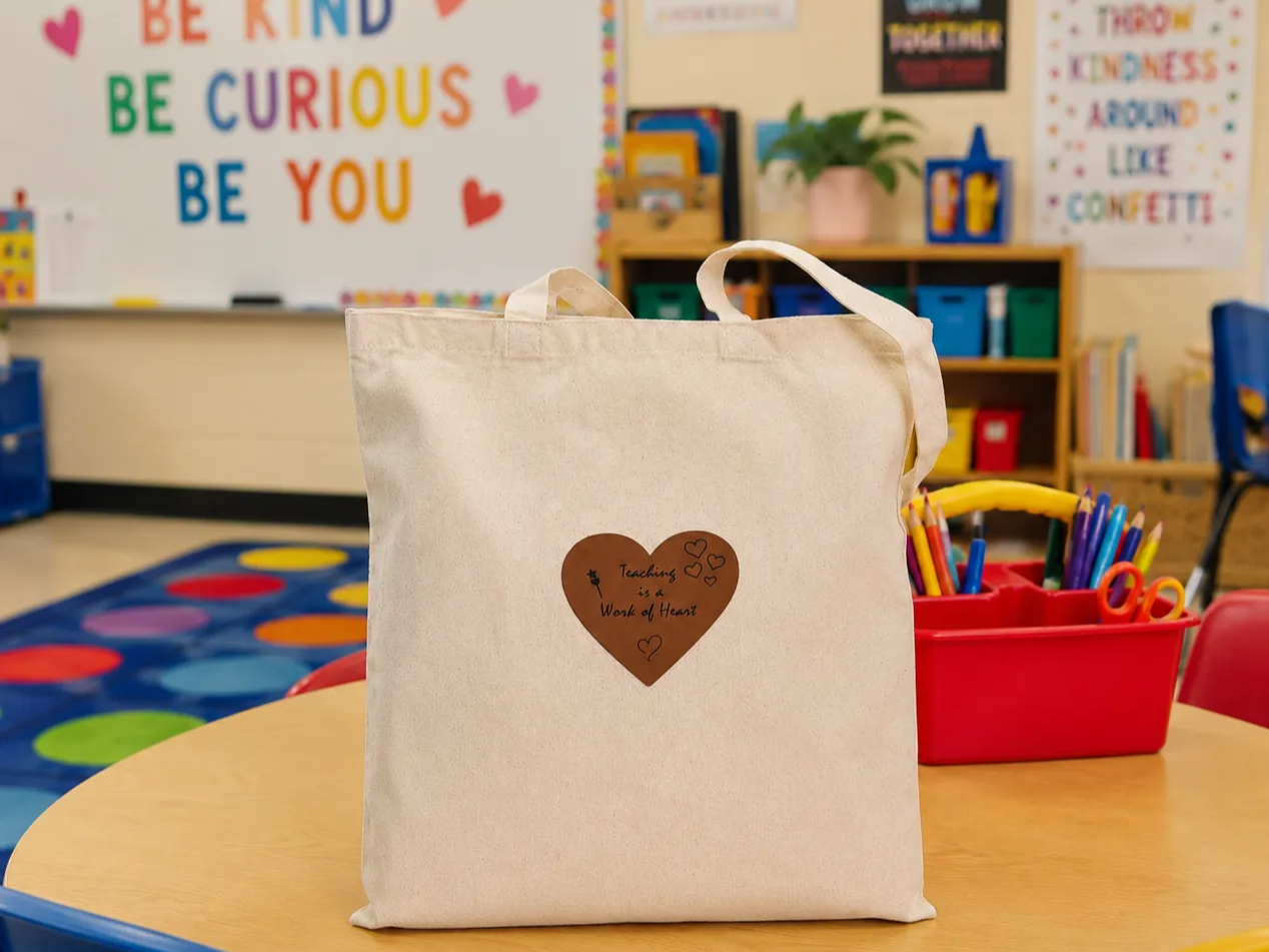 "Teaching is a Work of Heart" Back to School Teacher Bag
