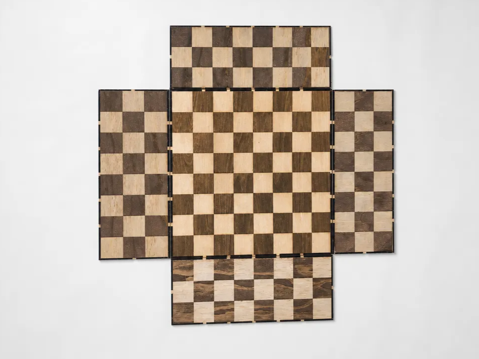 Four-Player Magnetic Chessboard with Piece Storage