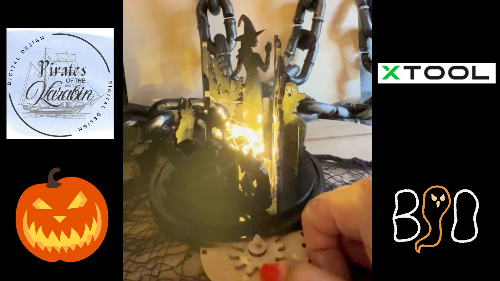[Laser cut and engrave] Illuminated Haunted House Halloween Tabletop Centerpiece