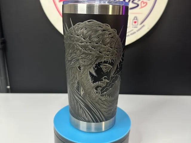 Vaso térmico de acero inoxidable con imagen de Jesucristo