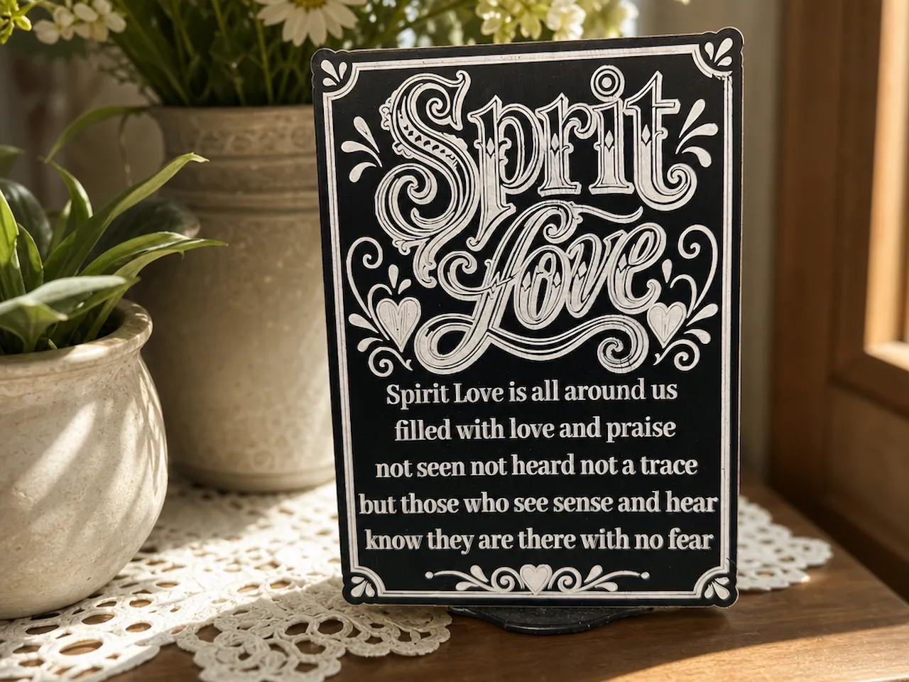 [Laser cut and engrave] Spirit Love Inspirational Quote Tabletop Sign