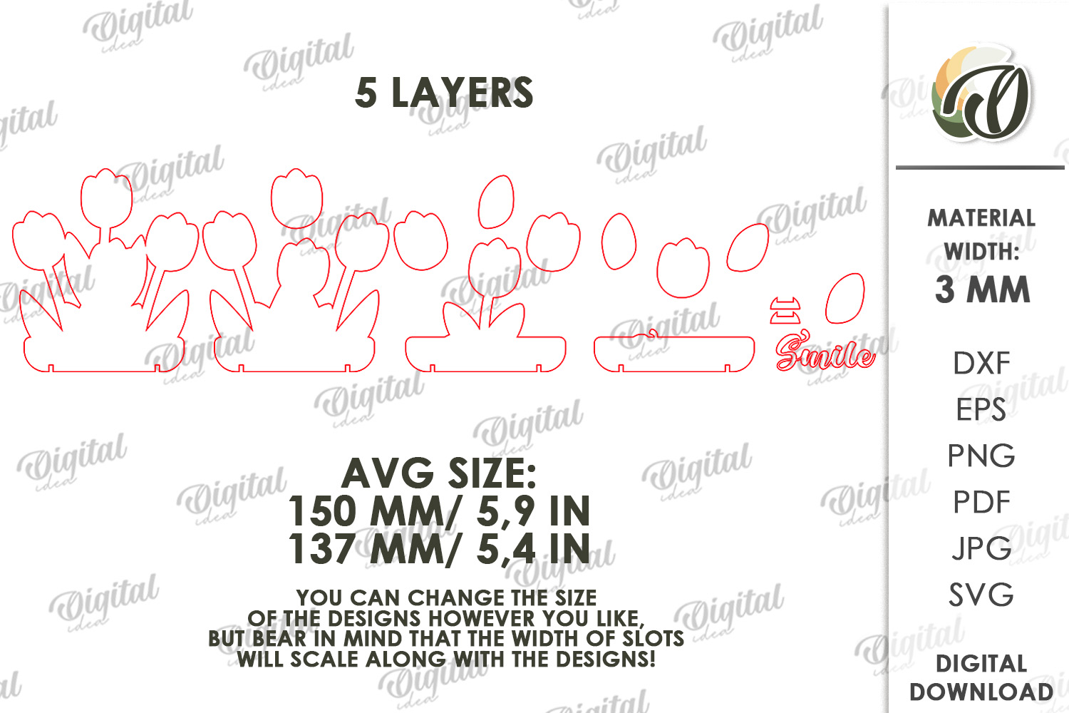 [Laser cut and engrave] 3D Flower Stands Bundle. Plant Home Decor Laser Cut Files. Floral Shelf Sitter SVG. Summer. Mother's Day Gift. Spring Standing decor