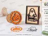 [Laser cut and engrave] 3D Halloween Stamps Bundle. Spooky Stamp Laser Cut Files. Halloween Quotes SVG. Trick or Treat. Ghost. Spider. Witch. Pumpkin. Kids
