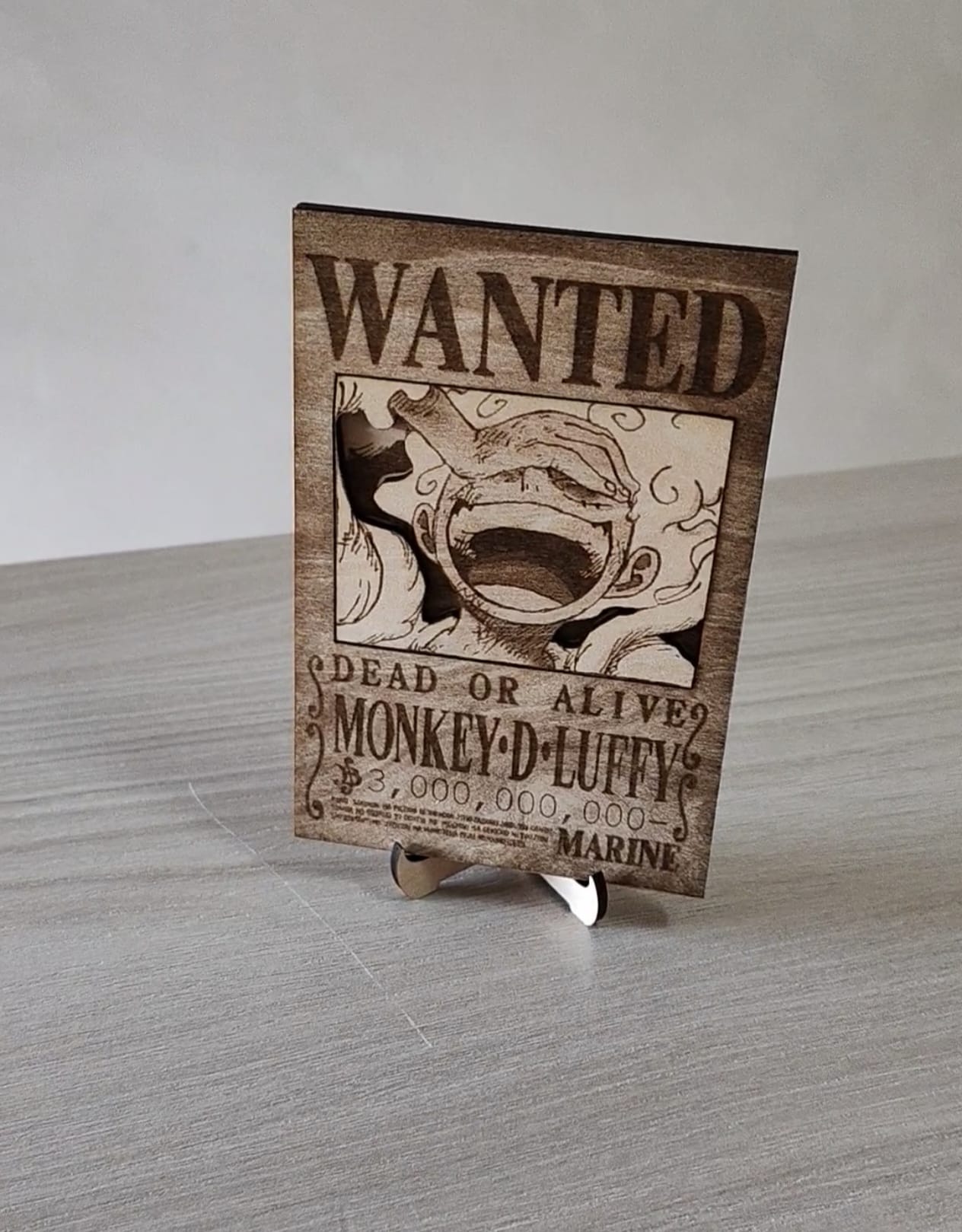 [Laser cut and engrave] Poster ricercato di Monkey D. Luffy da One Piece