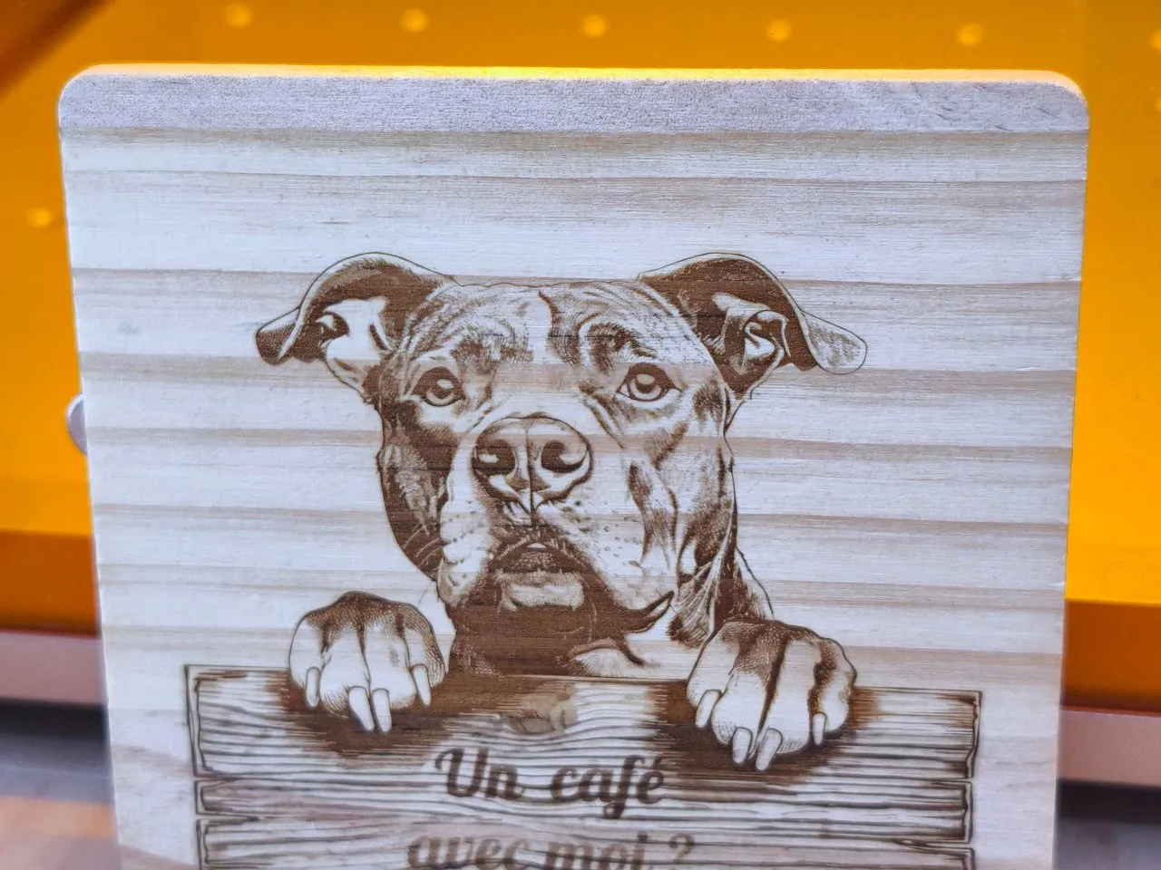 Sottobicchiere di legno per cani incisi instruction: step 1 -